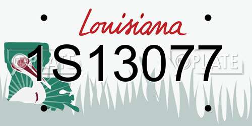 1S13077 Louisiana License Plate