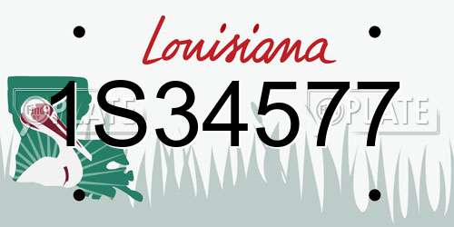 1S34577 Louisiana License Plate