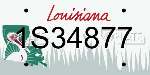 1S34877 Louisiana License Plate