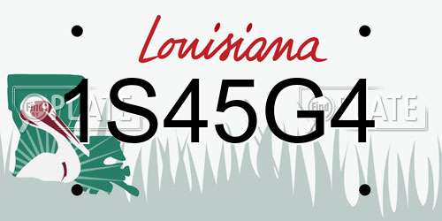 1S45G4 Louisiana License Plate