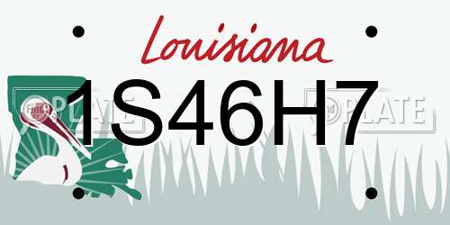 1S46H7 Louisiana License Plate