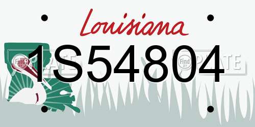 1S54804 Louisiana License Plate