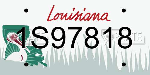 1S97818 Louisiana License Plate