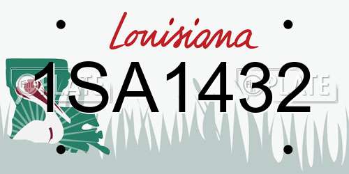 1SA1432 Louisiana License Plate