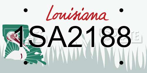 1SA2188 Louisiana License Plate