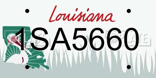 1SA5660 Louisiana License Plate