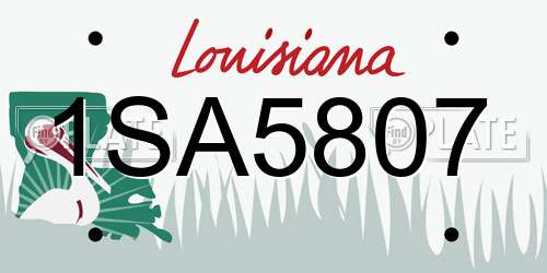 1SA5807 Louisiana License Plate