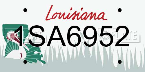 1SA6952 Louisiana License Plate