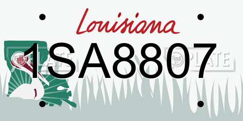 1SA8807 Louisiana License Plate
