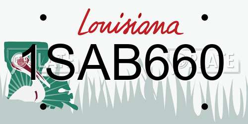 1SAB660 Louisiana License Plate