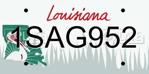 1SAG952 Louisiana License Plate