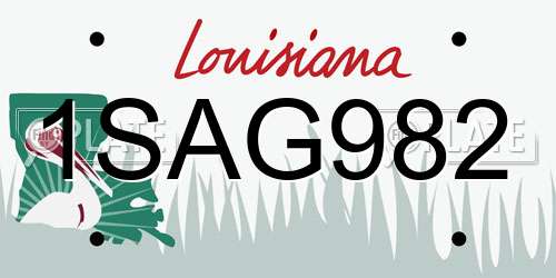 1SAG982 Louisiana License Plate