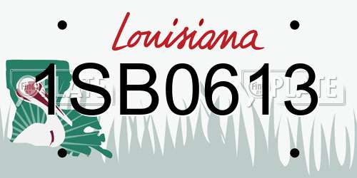 1SB0613 Louisiana License Plate