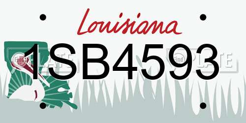 1SB4593 Louisiana License Plate