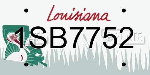 1SB7752 Louisiana License Plate