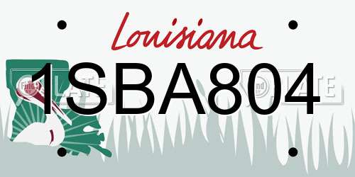 1SBA804 Louisiana License Plate