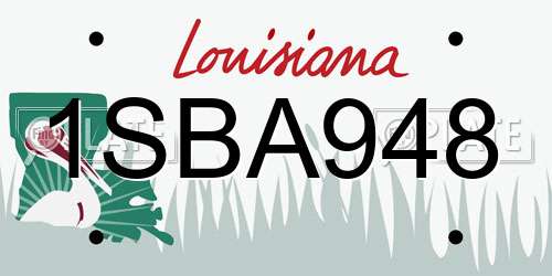 1SBA948 Louisiana License Plate