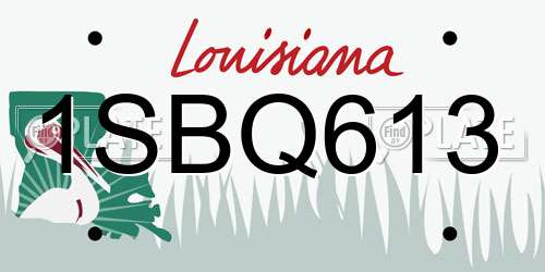 1SBQ613 Louisiana License Plate