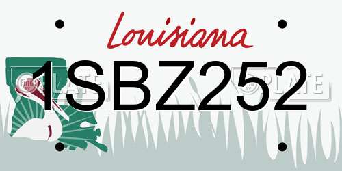 1SBZ252 Louisiana License Plate