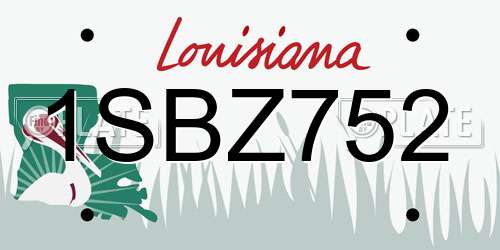 1SBZ752 Louisiana License Plate