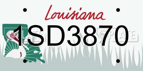 1SD3870 Louisiana License Plate