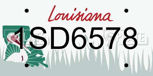 1SD6578 Louisiana License Plate