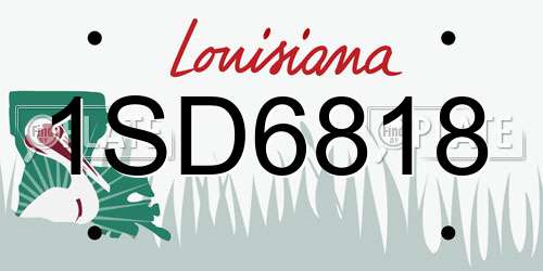 1SD6818 Louisiana License Plate