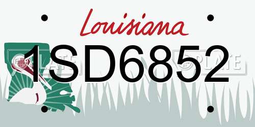 1SD6852 Louisiana License Plate