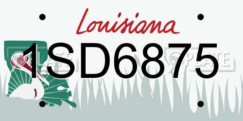 1SD6875 Louisiana License Plate