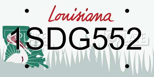 1SDG552 Louisiana License Plate