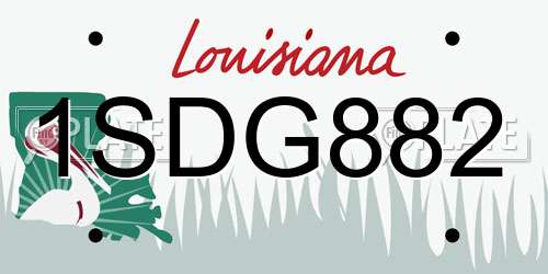 1SDG882 Louisiana License Plate