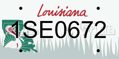 1SE0672 Louisiana License Plate