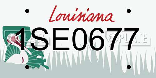 1SE0677 Louisiana License Plate
