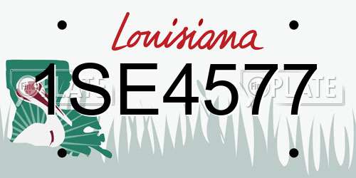 1SE4577 Louisiana License Plate
