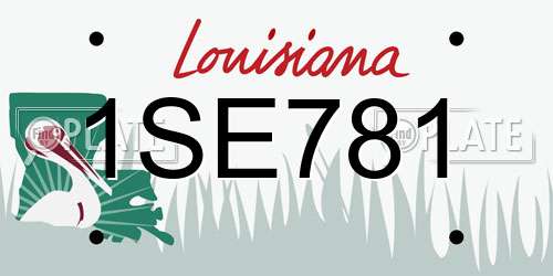 1SE781 Louisiana License Plate