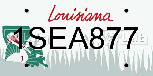 1SEA877 Louisiana License Plate
