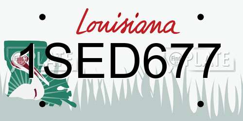 1SED677 Louisiana License Plate