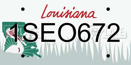 1SEO672 Louisiana License Plate