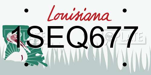 1SEQ677 Louisiana License Plate