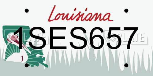 1SES657 Louisiana License Plate