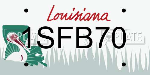 1SFB70 Louisiana License Plate