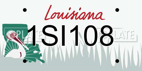 1SI108 Louisiana License Plate
