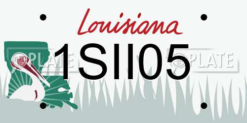 1SII05 Louisiana License Plate