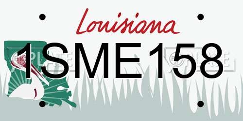 1SME158 Louisiana License Plate