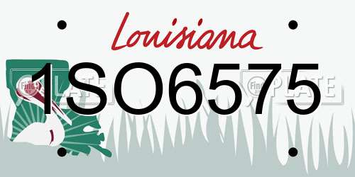 1SO6575 Louisiana License Plate