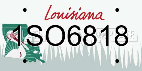 1SO6818 Louisiana License Plate