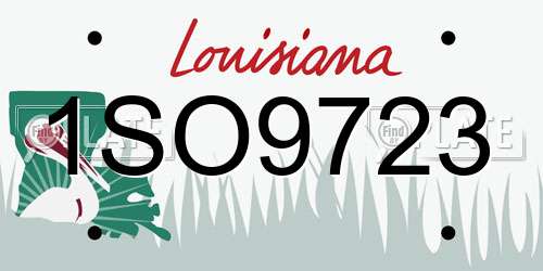 1SO9723 Louisiana License Plate