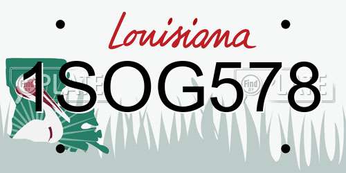 1SOG578 Louisiana License Plate