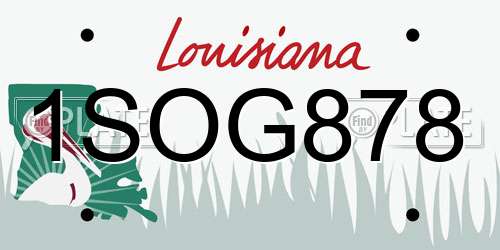 1SOG878 Louisiana License Plate