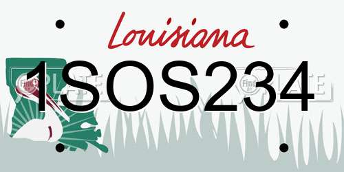 1SOS234 Louisiana License Plate